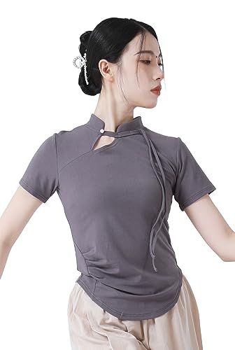 Angcoco Traditionelle langärmelige Oberteile mit traditionellem Mandarin-Kragen für Damen von Angcoco