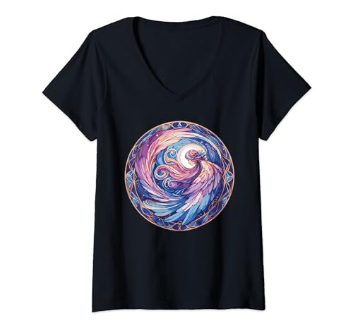 Damen Schutzengel T-Shirt mit V-Ausschnitt von Angel Art