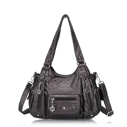 Angel Barcelo Damen-Handtaschen aus PU-Leder, modische Hobo-Tasche für Mädchen, Zinn von Angel Barcelo