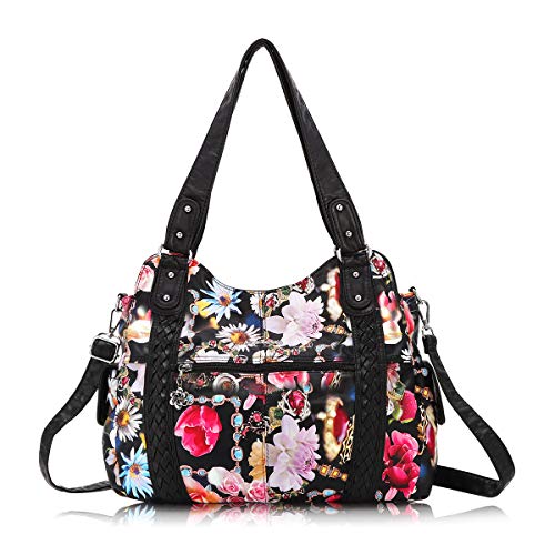 Angel Barcelo Große Damen-Handtasche, Hobo-Schultertasche, gewaschenes Leder, Large von Angel Barcelo