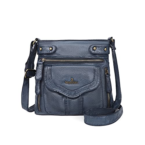 Angel Kiss Crossbody Geldbörse für Frauen Multi Taschen Taschen Retro Vegan Designer Leder Damen Schultertaschen, Z-4#j.blue von Angel Kiss