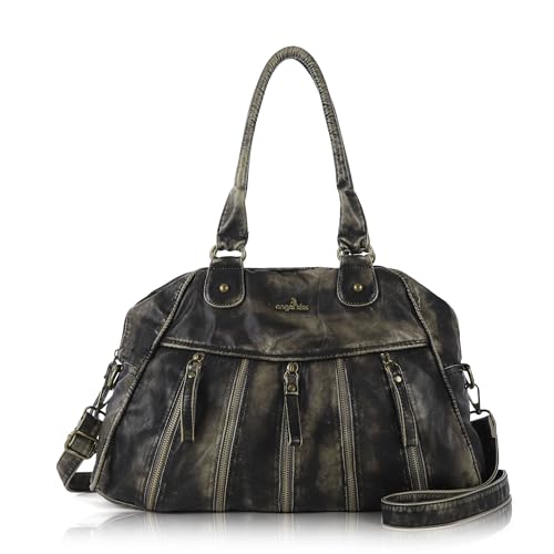 Angel Kiss Geldbörsen für Damen, trendige, weiche Schultertaschen und Handtaschen, Hobo-Taschen, Schwarz Grau von Angel Kiss