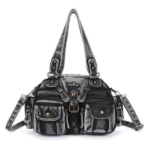 Angel Kiss Handtaschen Damen,Henkeltasche PU Leder Shopper Groß Umhängetasche Schultertasche mit Abnehmbarer Gurt von Angel Kiss