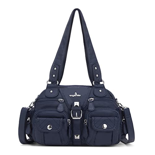 Angel Kiss Hobo Crossbody Geldbörsen für Frauen Umhängetasche Multipocket Soft Hobo Geldbörsen Abnehmbarer Riemen Leder Handtaschen, #77Blue von Angel Kiss