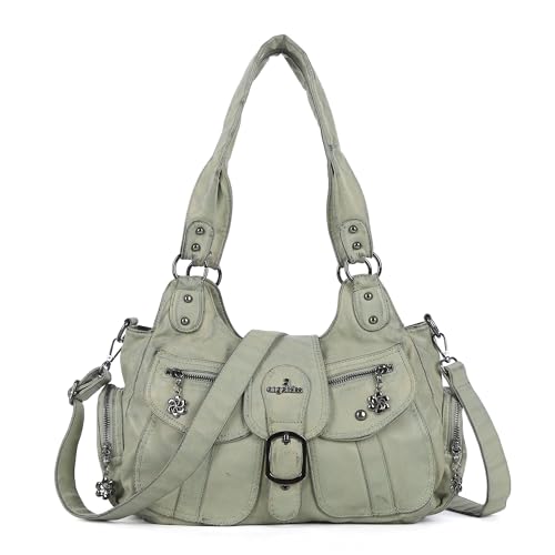 Angel Kiss Hobo-Taschen für Damen, veganes Leder, Schultertaschen und Handtaschen, geräumige Tragetasche, Geldbörse mit Crossbody-Gurt, Steingelb, 13.7"L * 8.6"H * 5.1"W von Angel Kiss