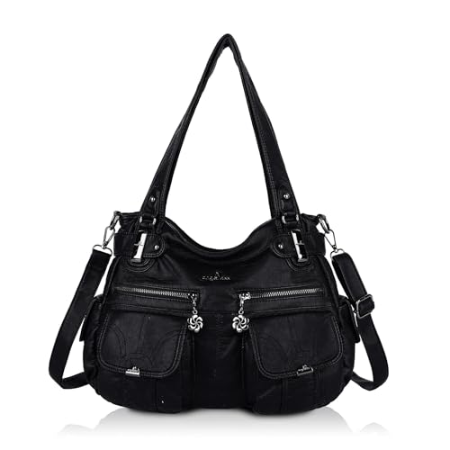 Angel Kiss Tasche Damen Handtasche weiches Leder Taschen Schultertasche Henkeltaschen Umhängetaschen Tragetasche Tote Shopper Groß Hobo Tasche Viele Fächer tolle tasche für Frauen von Angel Kiss