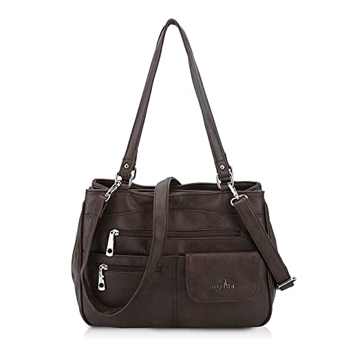 Angel Kiss Handtasche Damen Schultertasche Shopper Tasche Tragetasche Damen Groß Designer Elegant Ümhängetasche Henkeltasche Kaffee von Angel Kiss