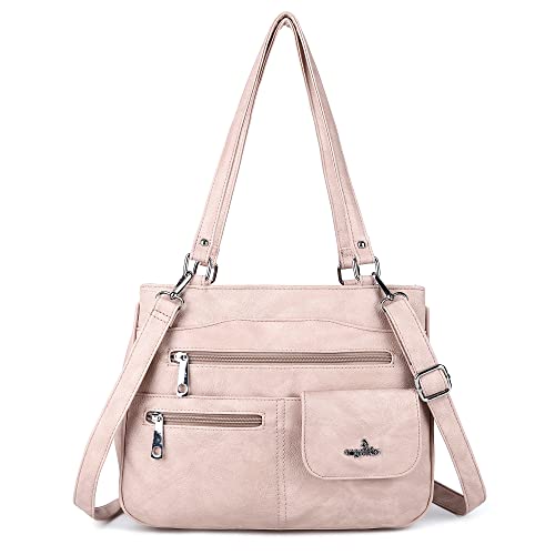 Angel Kiss Tasche Leder Damenhandtasche Schultertasche Handtaschen Wasserdicht Tragetasche Multifunktionale Henkeltasche Umhängetasche Groß für Arbeit Schule Shopper Reise von Angel Kiss