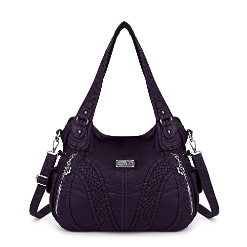 AngelKiss Handtasche Damen Schultertasche Multifunktionale Umhängetaschen Wasserdicht PU Veganes Leder mit Reißver Schlusstaschen von Angel Kiss