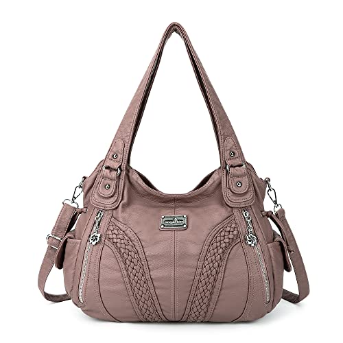 AngelKiss Handtasche Damen Schultertasche Multifunktionale Umhängetaschen Wasserdicht PU Veganes Leder mit Reißver Schlusstaschen von Angel Kiss