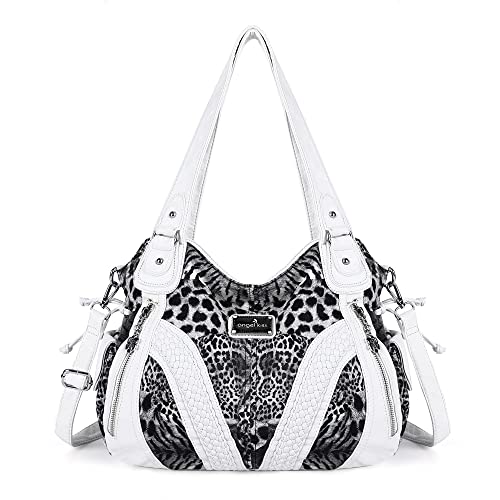 AngelKiss Handtasche Damen Schultertasche Multifunktionale Umhängetaschen Wasserdicht PU Veganes Leder mit Reißver Schlusstaschen von Angel Kiss