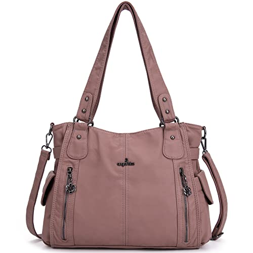 Angelkiss 2 Handtaschen für Damen, Leder, Handtasche, Börse, aus Leder, mit Reißverschluss, mehrere Taschen, Schultertasche 1193 von Angel Kiss