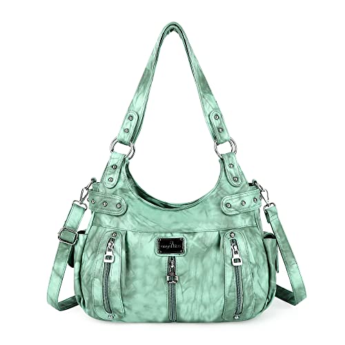 Angelkiss Hobo Geldbörsen und Handtaschen für Damen, Umhängetasche, Handtasche, Damen, große tägliche Schultertaschen, 1 l, Grün, X-Large von Angel Kiss