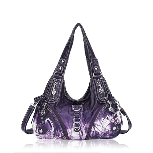 Angel Kiss Hobo Geldbörsen und Handtaschen für Damen Satchel Handtasche Frauen Geldbörsen Groß Täglich Schultertasche, Violett (Amaranth Red), Large von Angel Kiss
