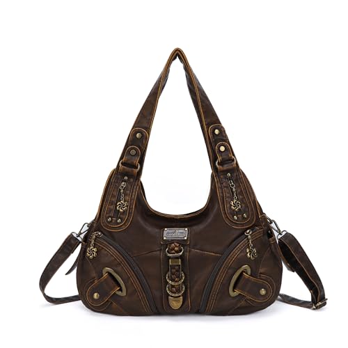 Angelkiss Hobo Geldbörsen und Handtaschen für Frauen Satchel Handtasche Frauen Geldbörsen Große Tägliche Schultertaschen, 801Brown von Angel Kiss