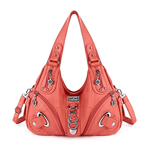 Angelkiss Hobo Geldbörsen und Handtaschen für Frauen Satchel Handtasche Frauen Geldbörsen Große tägliche Schultertaschen, 8901 Coral von Angel Kiss