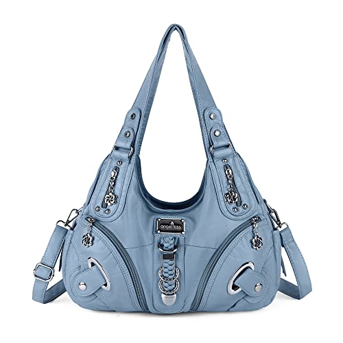 Angel Kiss Hobo Geldbörsen und Handtaschen für Frauen Satchel Handtasche Frauen Geldbörsen Große tägliche Schultertaschen, 8901 Himmelblau Angel Kiss Hobo Geldbörsen und Handtaschen für Frauen Satchel Handtasche Frauen Geldbörsen Große tägliche Schultertaschen, 8901 Himmelblau von Angel Kiss