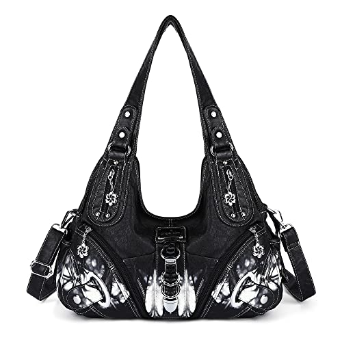 Angel Kiss Hobo börsen und Handtaschen für Damen Satchel Handtasche Frauen börsen GroÃŸ Täglich Schultertasche, (Z-schwarz), Large von Angel Kiss
