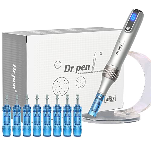 Dr.Pen Ultima M8S Microneedling Stift, drahtlos, Derma-Stempel, Hautstift für Gesicht, Körper, Haar, Bart, enthält 9 Patronen (3 x 18-polig, 3 x 36-polig, 3 x Nano) mit Aufbewahrungsbox von Angel Kiss