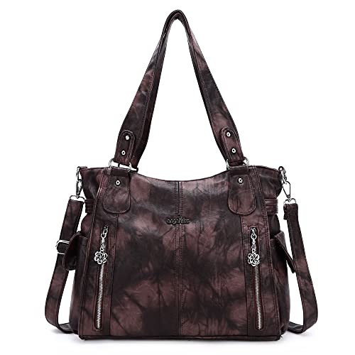 Handtaschen für Damen, Hobo-Geldbörse, geräumige Schultertasche, PU-Tragetasche, für Damen, Braun (G-coffee), X-Large von Angel Kiss