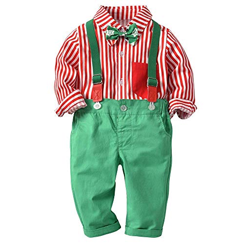 2tlg Baby Jungen Bekleidungssets Strampler + Fliege Krawatte Anzug Gentleman Festliche Taufe Hochzeit Langarm Baby Kleikind für Herbst (B, 90) von Angel ZYJ