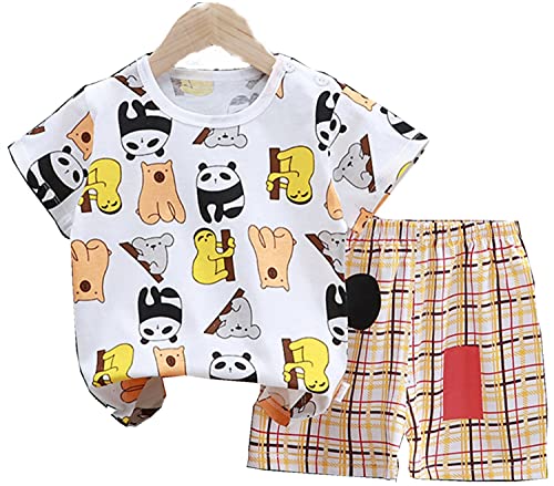 Angel ZYJ Babykleidung Set Jungen Mädchen Baumwolle Kurzarm Cartoon Print T-Shirt + Shorts Sommer-Outfits (3-4 Jahre alt, style 2) von Angel ZYJ