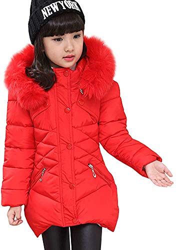 Angel ZYJ Kinder Jungen Mädchen Winter Warm Daunenjacke Baumwolljacke Baby Jacke Kinder Mantel Kinder Bekleidung (Rot, 140) von Angel ZYJ