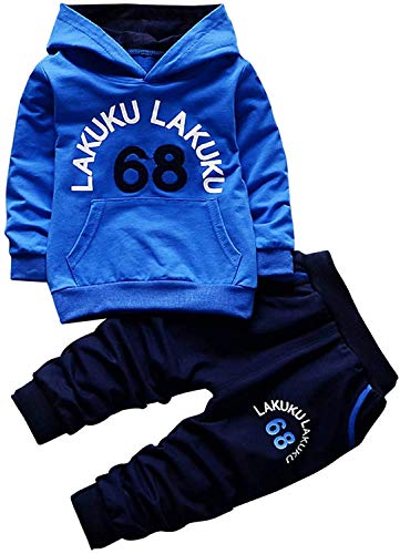 Angel ZYJ Baby Kleidung Set Junge Bekleidungssets Mädchen Trainingsanzüge Hoodie T-Shirt Langarmshirts Sweatshirt + Hose Sporthosen 2Pcs Outfits für 0-5 Jahre Kinder (Blau, 4-5 Jahre) von Angel ZYJ