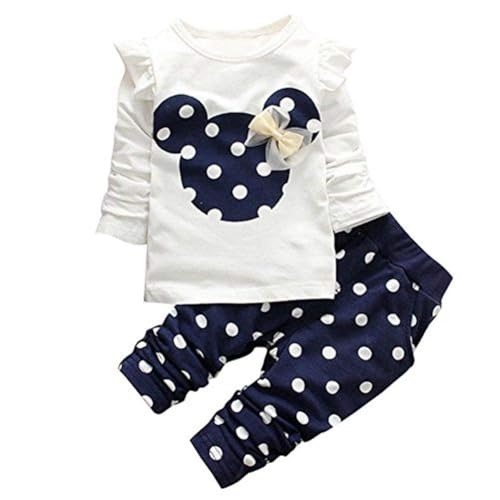 Baby Mädchen Kleidung Set Top Langarm Shirt + Pants Bekleidungsset Outfits (Blue, 12-18M) von Angel ZYJ