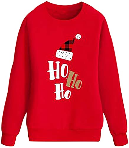 Weihnachtspullover Familie Set Weihnachten Langarm Rundhals Baumwollmischung Sweatshirts Frühling Herbst Winter Weihnachtspullis Herren Damen Junge Mädchen Weihnacht Sweatshirt (Rot-Mutter, m) von Angel ZYJ