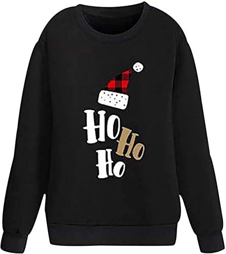 Weihnachtspullover Familie Set Weihnachten Langarm Rundhals Baumwollmischung Sweatshirts Frühling Herbst Winter Weihnachtspullis Herren Damen Junge Mädchen Weihnacht Sweatshirt (Schwarz-Papa, m) von Angel ZYJ