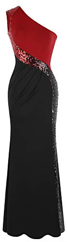 Angel-fashions Damen One Shoulder Prom Kleid Spleißen XXLarge von Angel-fashions