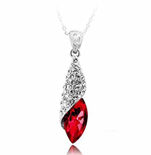925 Sterling Silber dunkelrote österreichischen Kristall Strass Anhänger Halskette mit 45cm sterling silber Kette 925 Sterling Silber dunkelrote österreichischen Kristall Strass Anhänger Halskette mit 45cm sterling silber Kette von Angel for Angel.