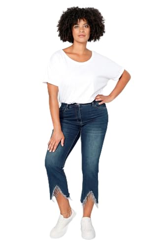 Angel of Style Damen große Größen Übergrößen Plus Size 3/4-Jeans, Schlag mit Zierketten, 5-Pocket dunkelblau 48 201570110-48 von Angel of Style