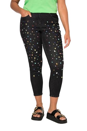 Angel of Style Damen große Größen Übergrößen Plus Size 7/8-Jeans, Slim Fit, Ziersteinchen. 5-Pocket Black 50 830273100-50 von Angel of Style