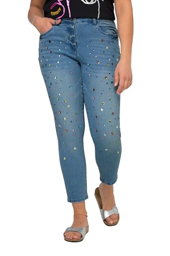 Angel of Style Damen große Größen Übergrößen Plus Size 7/8-Jeans, Slim Fit, Ziersteinchen. 5-Pocket Light Blue 48 830273901-48 von Angel of Style