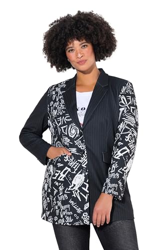 Angel of Style Damen große Größen Übergrößen Plus Size Blazer, Oversized, Nadelstreifen, Metallic-Print schwarz 56 836489100-56 von Angel of Style