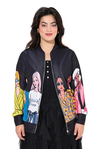 Angel of Style Damen große Größen Übergrößen Plus Size Blouson, Scuba, Frauen-Druck schwarz 54 839160100-54 von Angel of Style
