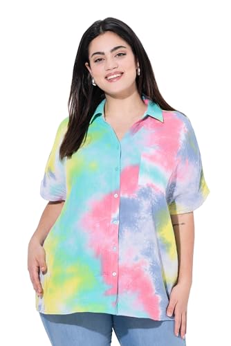 Angel of Style Damen große Größen Übergrößen Plus Size Bluse, Boxy Fit, Musselin, Batik-Muster helles lichtgrün 50 841090410-50 von Angel of Style