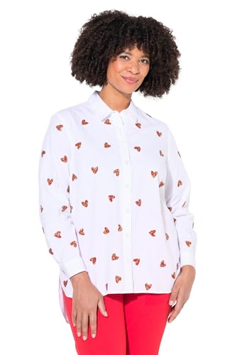Angel of Style Damen große Größen Übergrößen Plus Size Bluse, Oversized, Glitzerherzen schneeweiß 46 839286200-46 von Angel of Style
