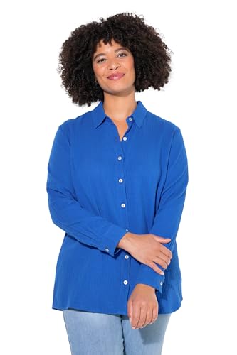 Angel of Style Damen große Größen Übergrößen Plus Size Bluse, Oversized, Musselin, Langarm blau 46 839233769-46 von Angel of Style