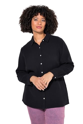 Angel of Style Damen große Größen Übergrößen Plus Size Bluse, Oversized, Musselin, Langarm schwarz 48 839233100-48 von Angel of Style