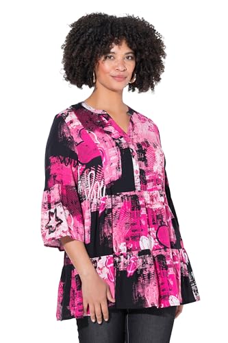 Angel of Style Damen große Größen Übergrößen Plus Size Bluse, grafisches Muster, Volants schwarz 48 843757100-48 von Angel of Style