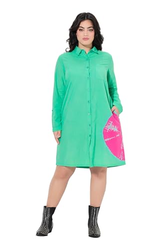 Angel of Style Damen große Größen Übergrößen Plus Size Hemdblusenkleid, A-Linie, Kreisdruck smaragd 54 840593431-54 von Angel of Style