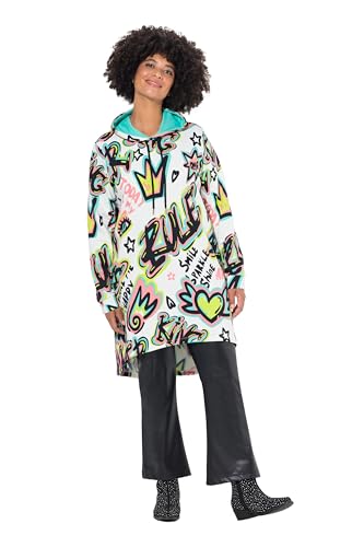 Angel of Style Damen große Größen Übergrößen Plus Size Hoodie, A-Linie, Graffiti-Print, Kapuze schneeweiß 50+ 836593200-50+ von Angel of Style