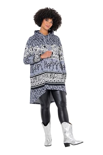 Angel of Style Damen große Größen Übergrößen Plus Size Hoodie, Sweater, Musterstreifen, Kapuze, Langarm bleigrau 52+ 830805187-52+ von Angel of Style