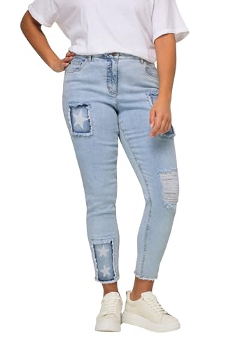 Angel of Style Damen große Größen Übergrößen Plus Size Jeans, modische Patches, 5-Pocket hellblau 50 201786171-50 von Angel of Style