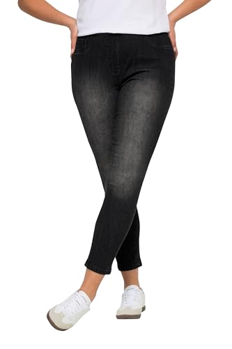 Angel of Style Damen große Größen Übergrößen Plus Size Jeggings Jule, Slim Fit, Washeffekte, Elastikbund schwarz 48 831941100-48 von Angel of Style