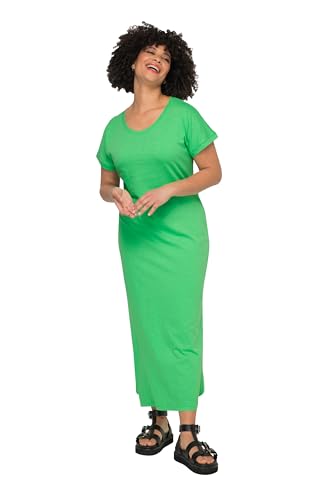 Angel of Style Damen große Größen Übergrößen Plus Size Jersey-Maxikleid, Rundhals, Halbarm, Seitenschlitze Kiwi 48 831357436-48 von Angel of Style