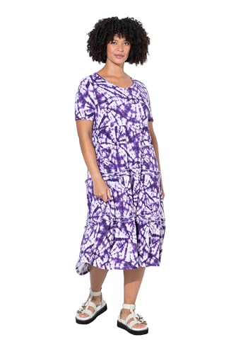 Angel of Style Damen große Größen Übergrößen Plus Size Jerseykleid, A-Linie, Batik.Muster, Halbarm violett 50 841964832-50 von Angel of Style